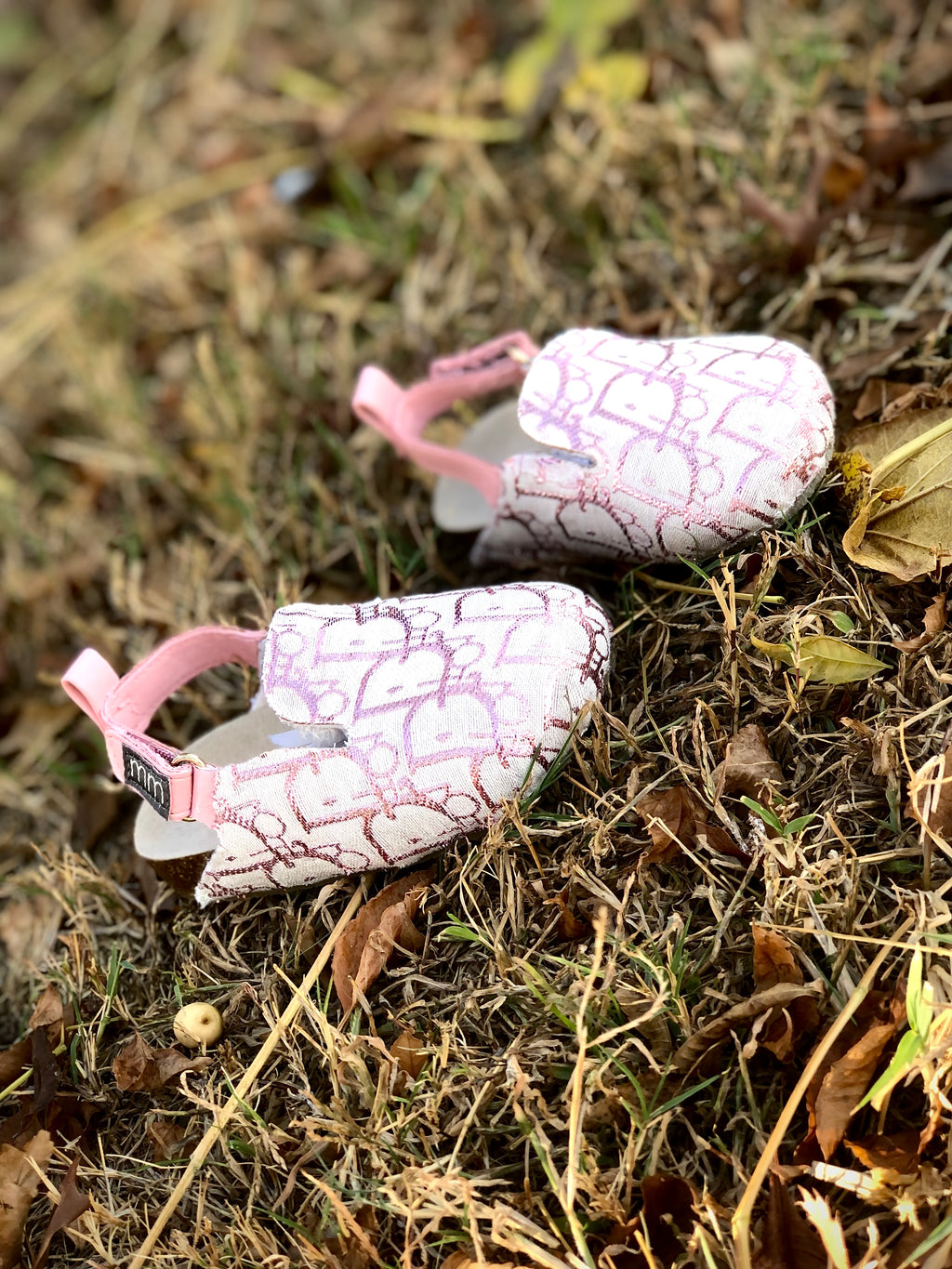 White and Pink Dior Footbed Slides