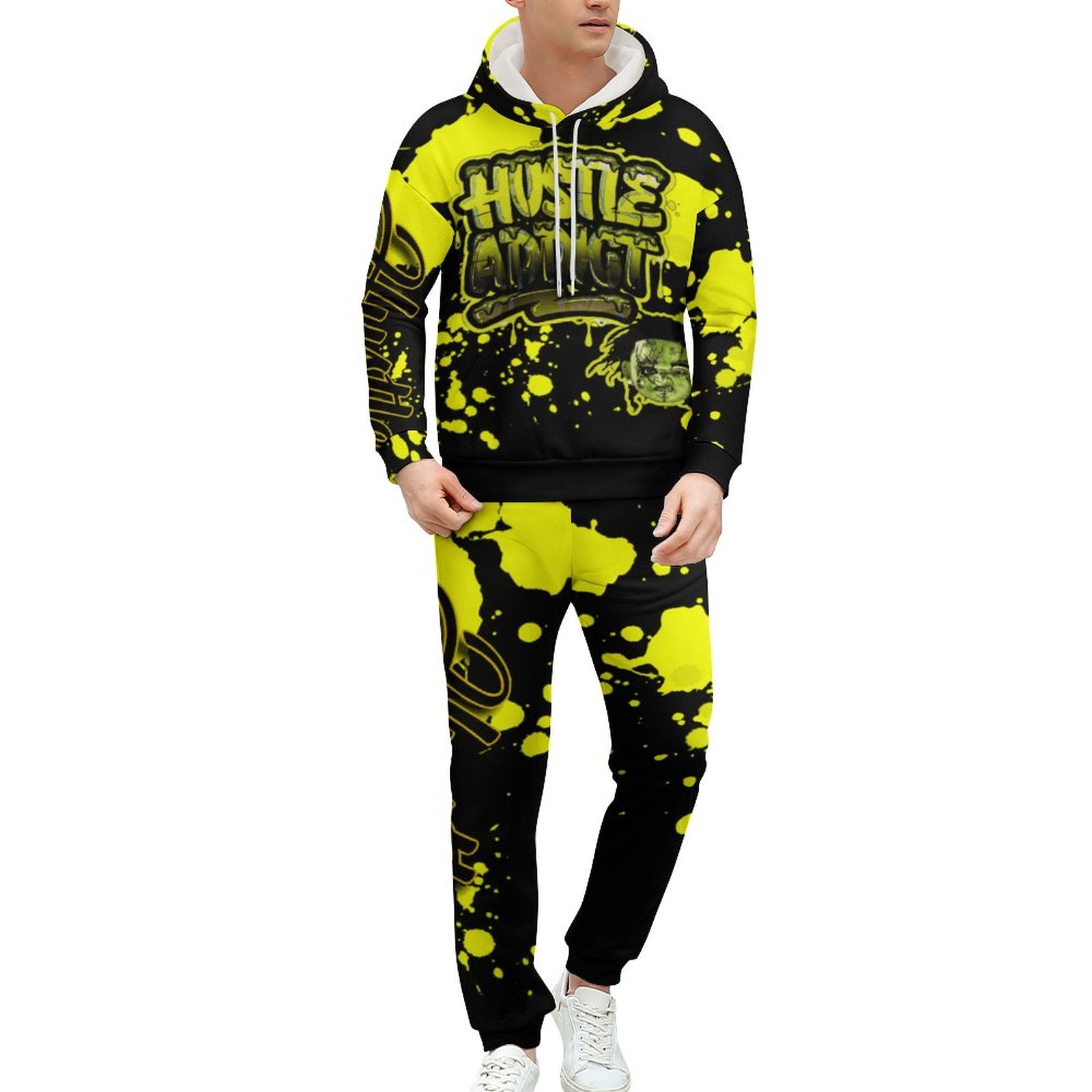 yellow splatt hustle addict jogger set