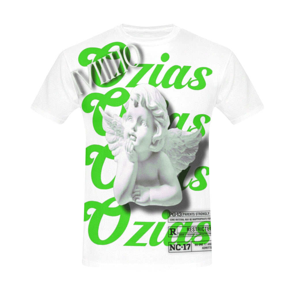 white and green ozias angel shirt