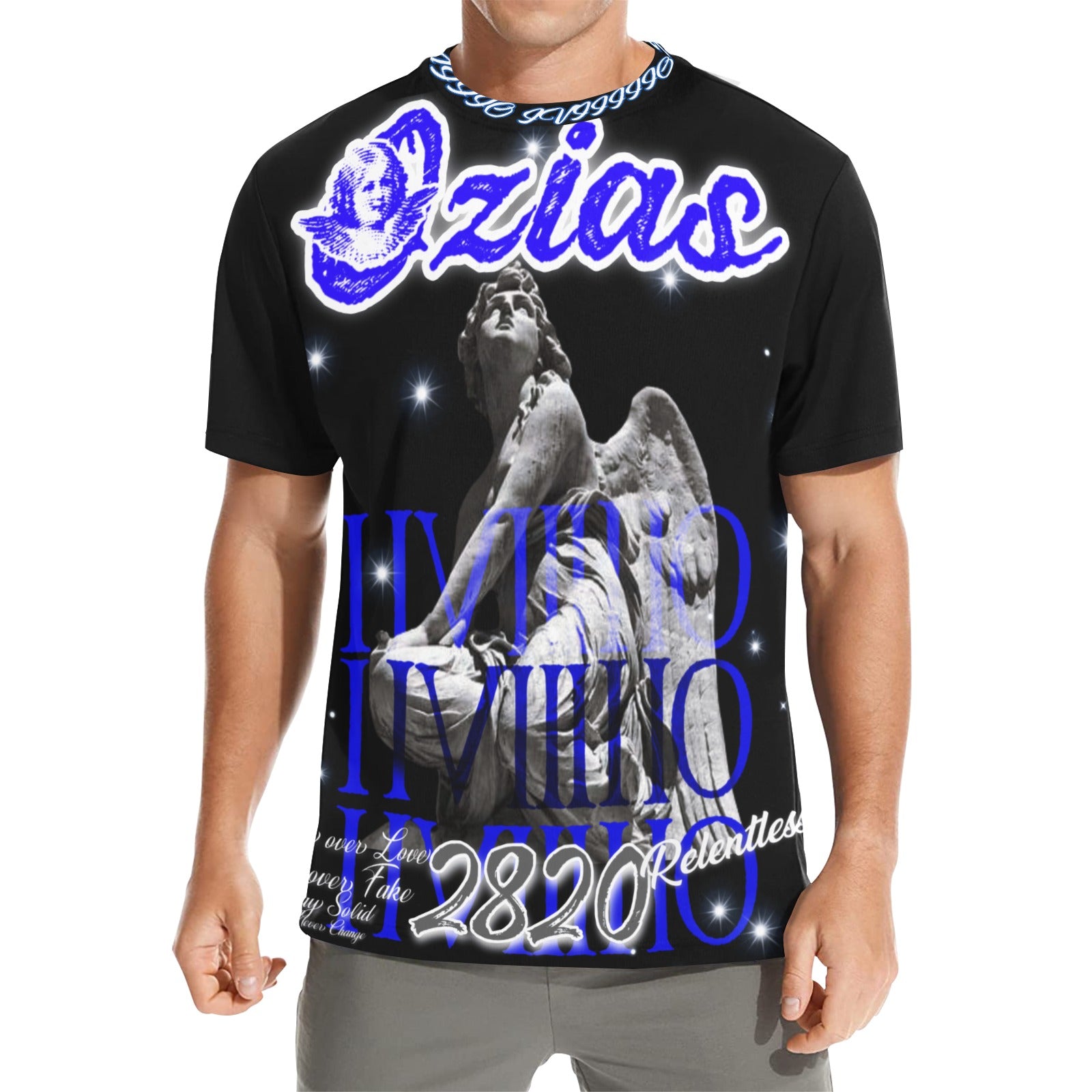black and blue iiviiiiio shirt