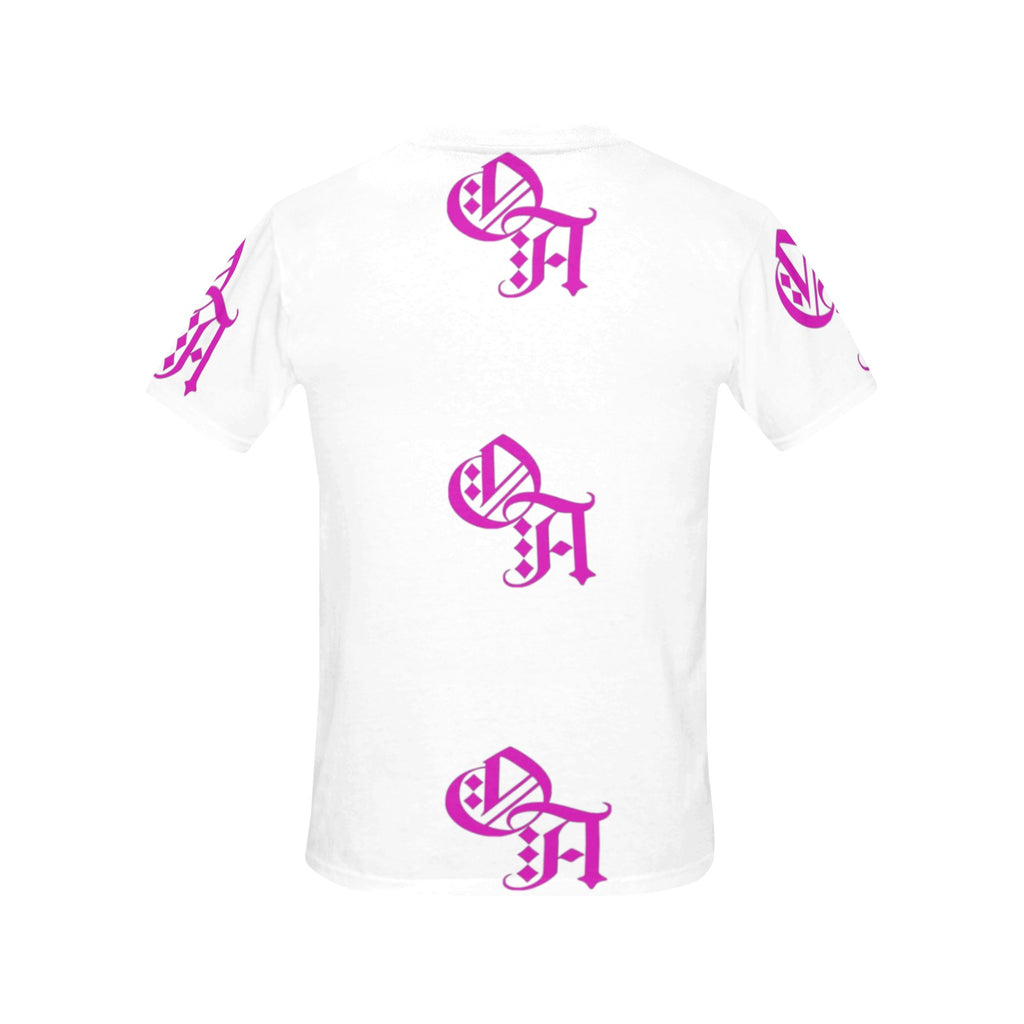 white and pink oa shirt