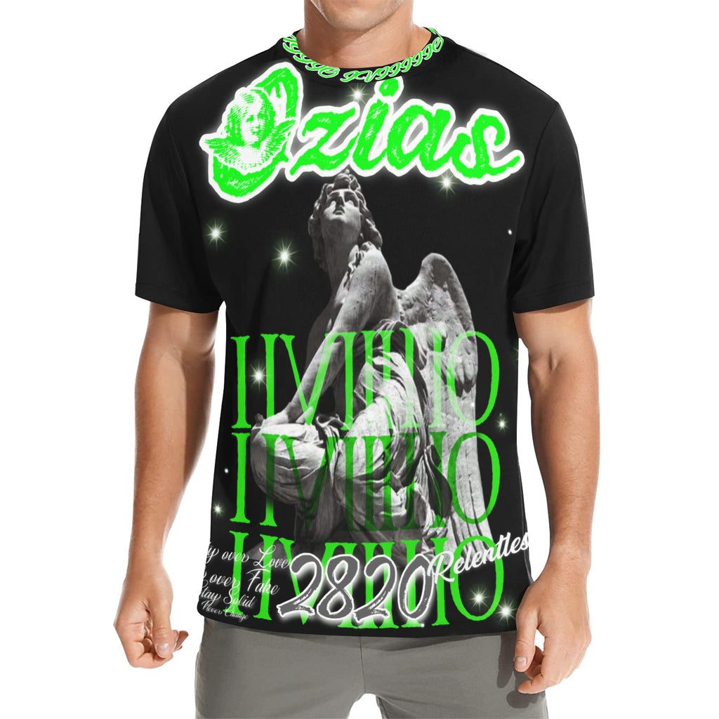 black and green iiviiiiio shirt