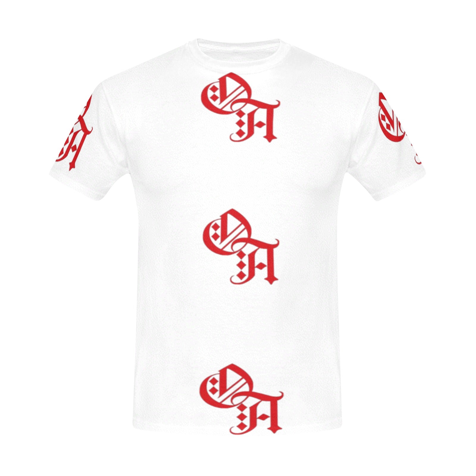 white and red oa shirt