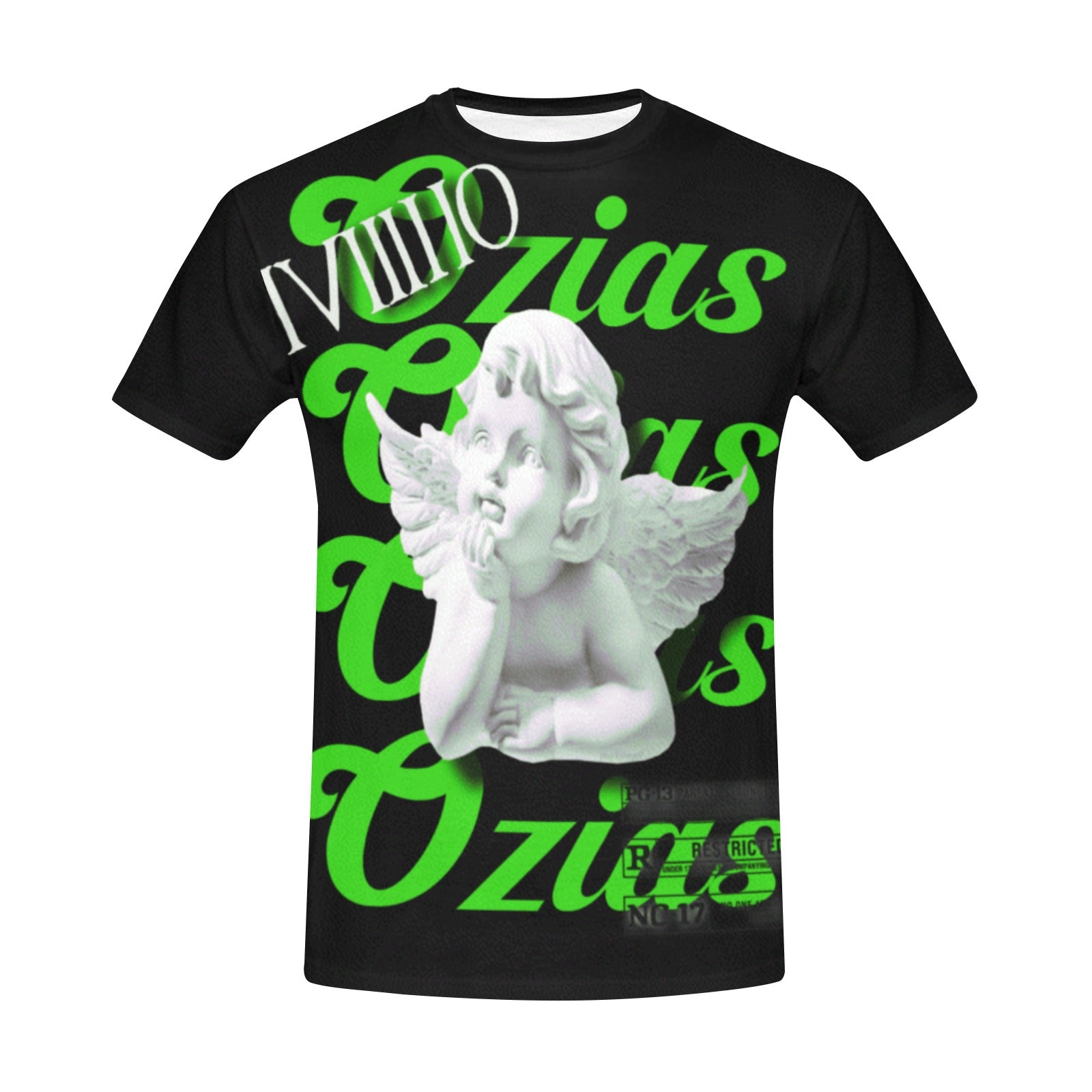 blck and green ozias angel shirt