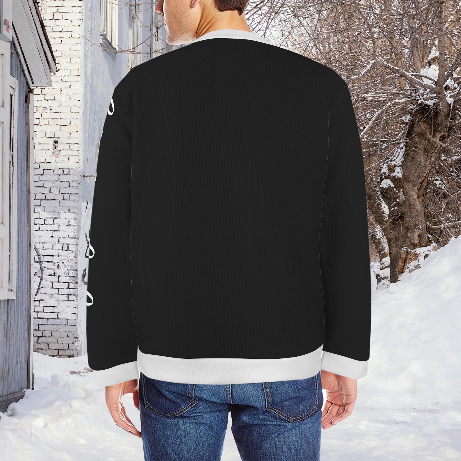 black and white humble sweater