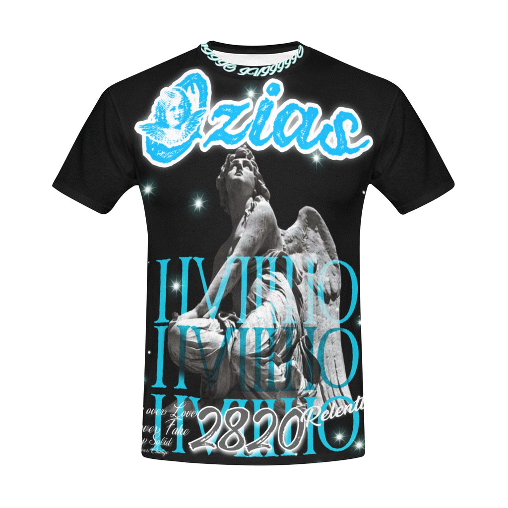 black and teal iiviiiiio shirt