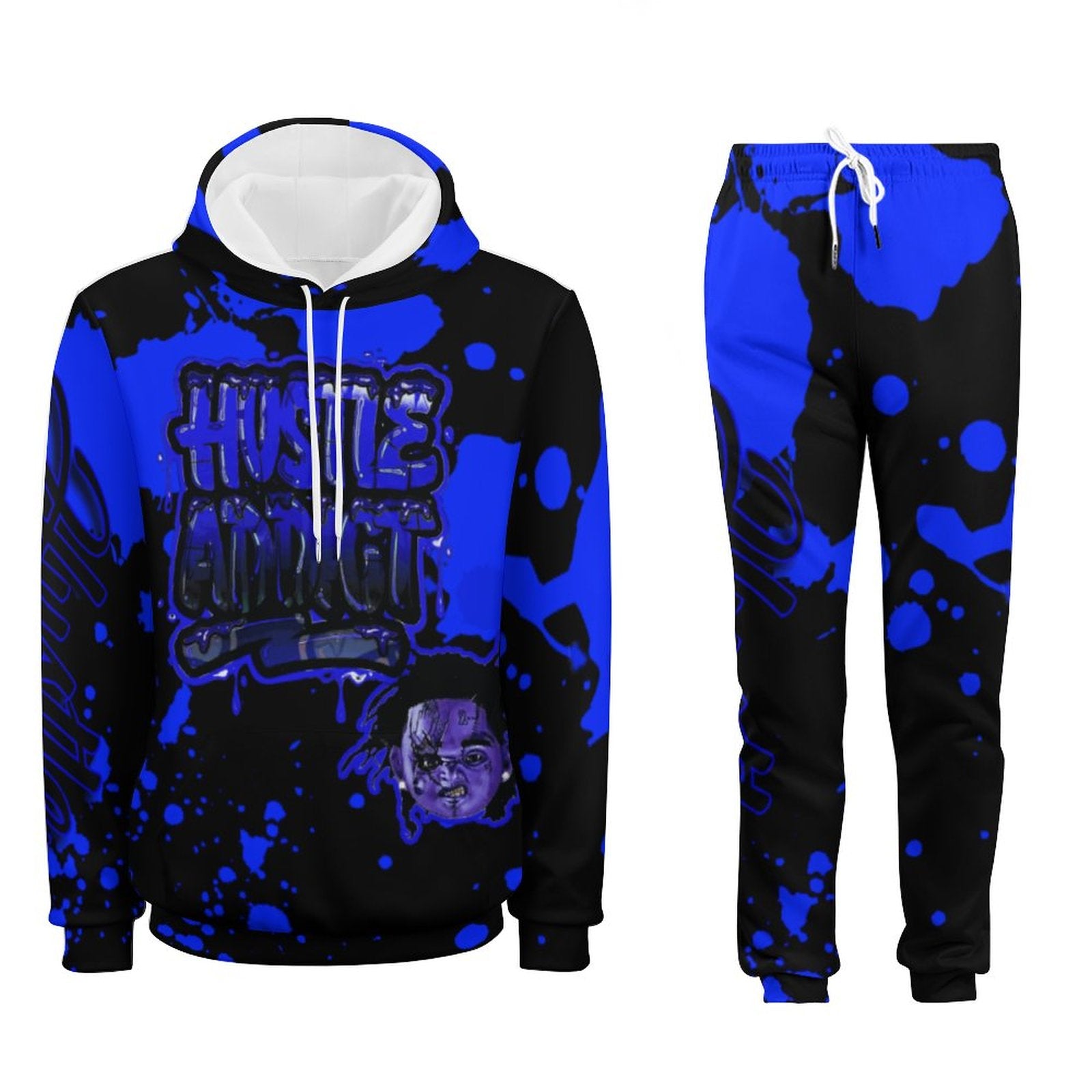 blue splatt hustle addict jogger set