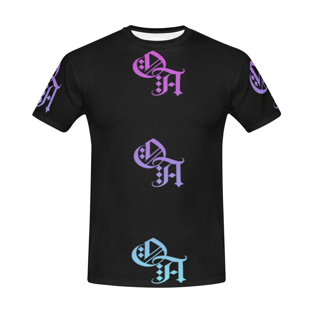 black and tri-color gradient oa shirt