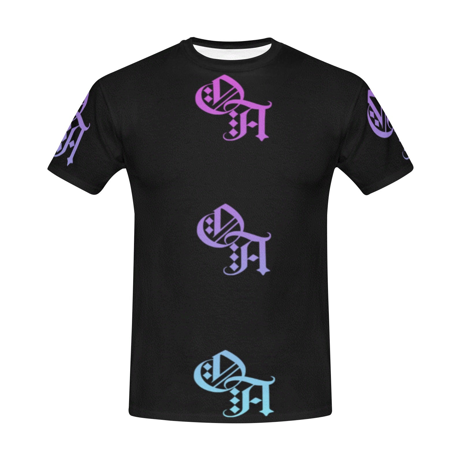 black and tri-color gradient oa shirt