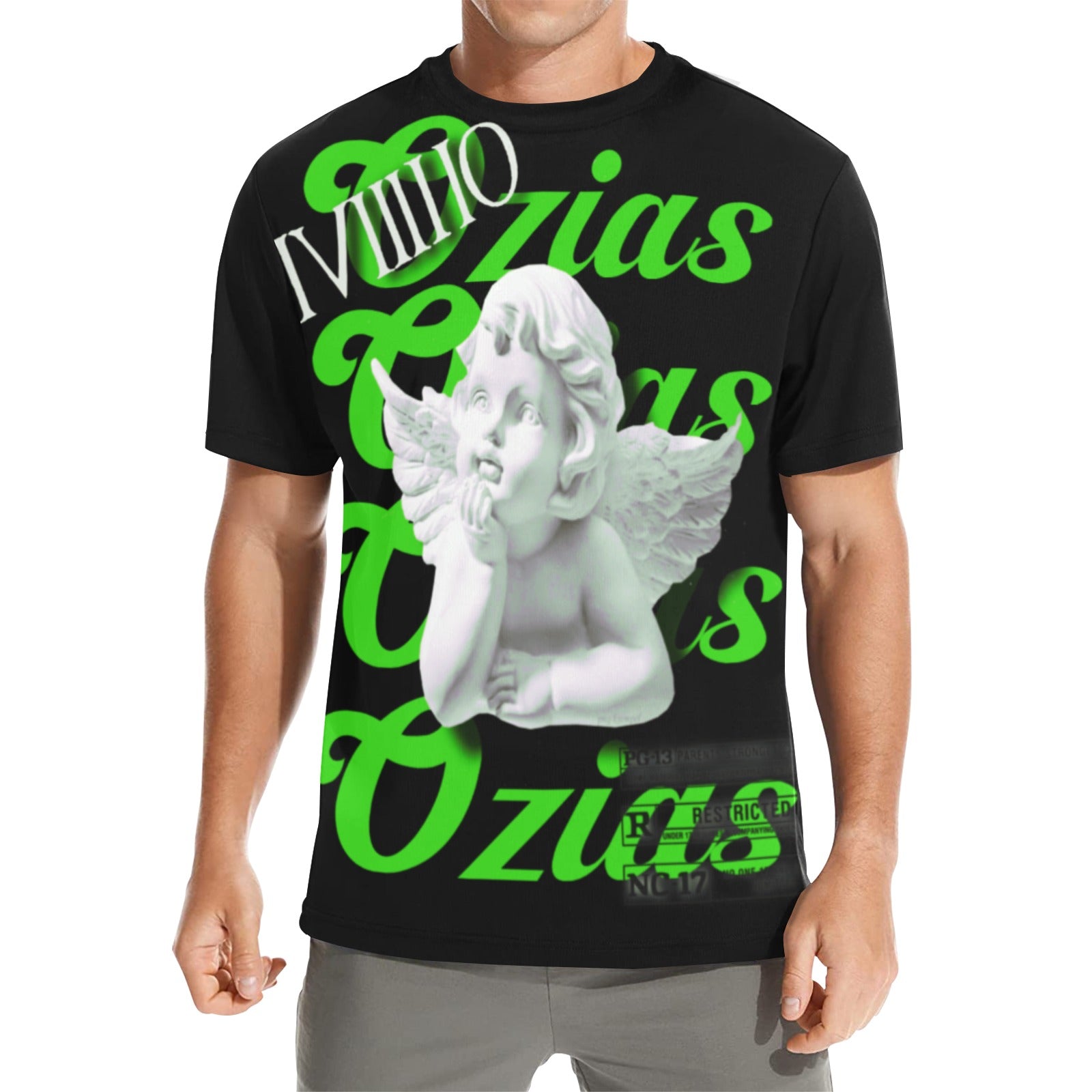 blck and green ozias angel shirt