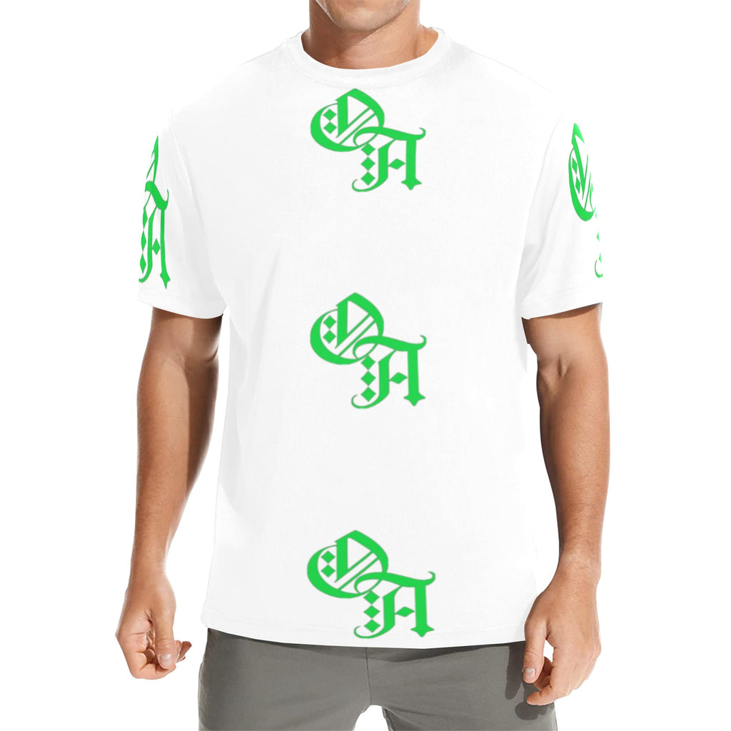 white and green oa shirt