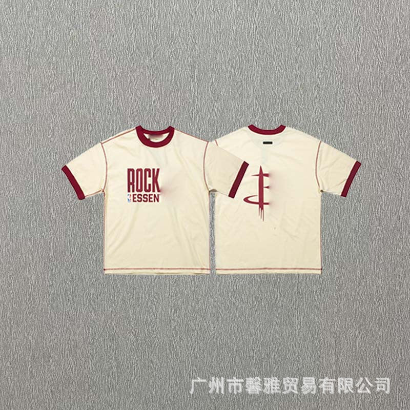 American high street loose top style casual washable distressed short-sleeved T-shirt trend