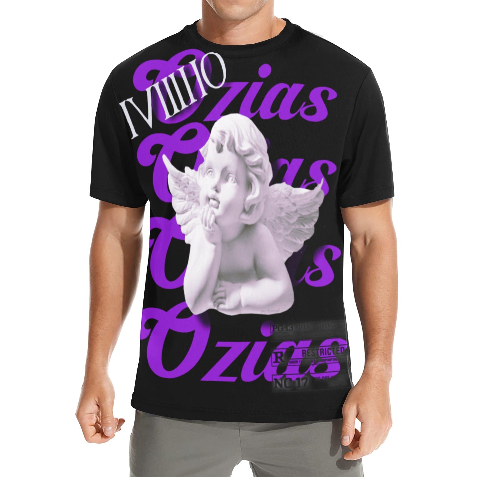 blck and purple ozias angel shirt