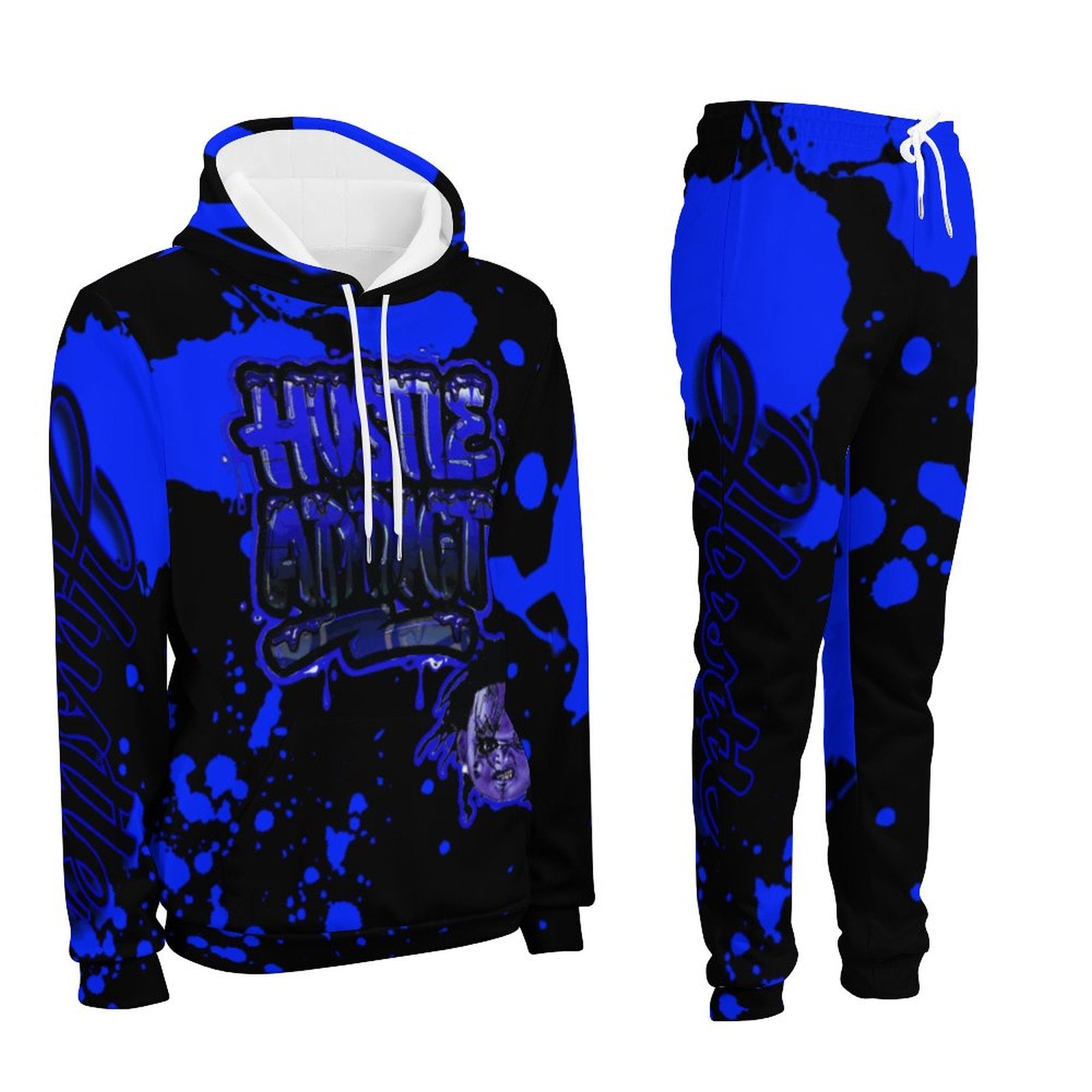 blue splatt hustle addict jogger set