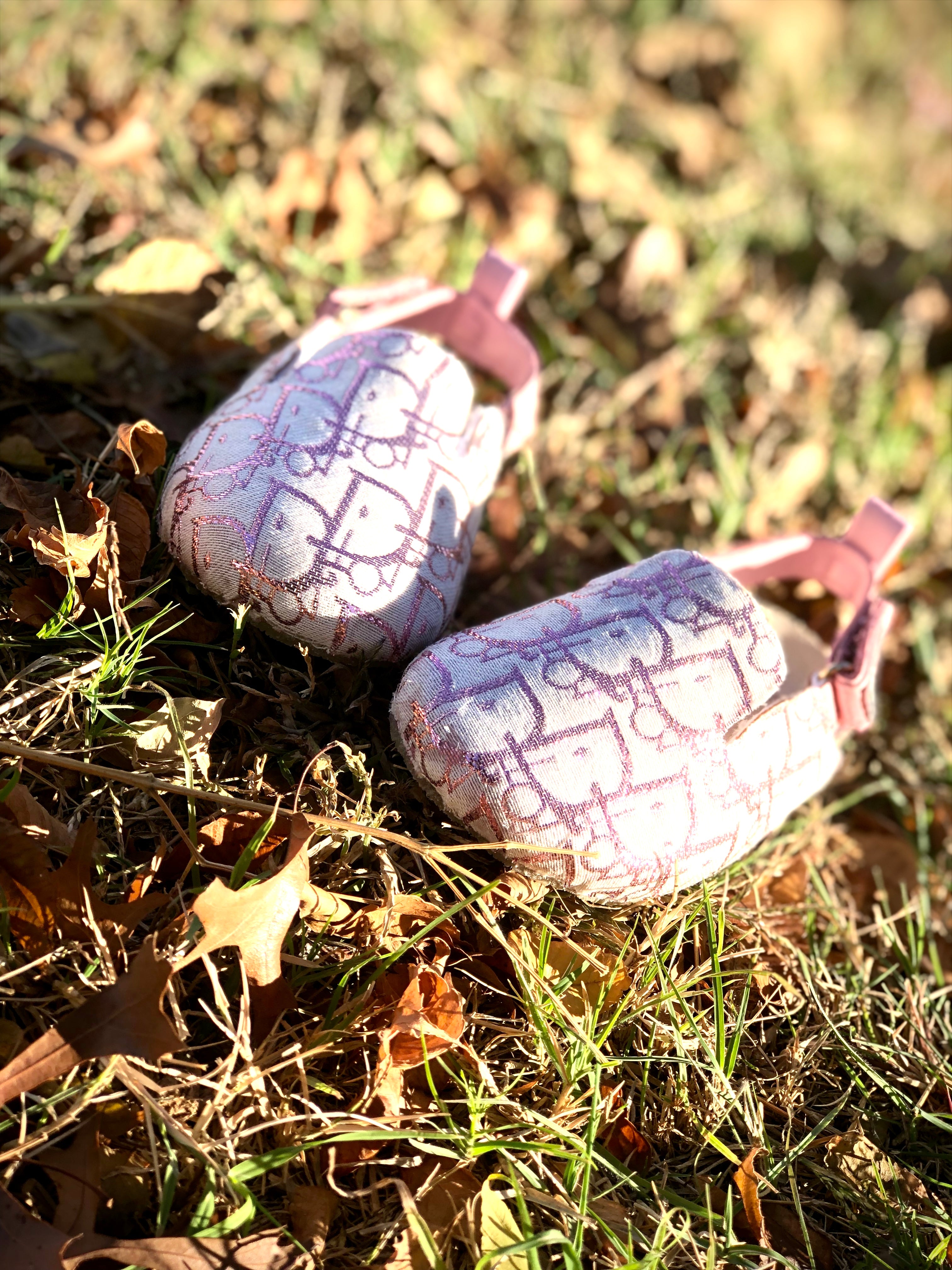White and Pink Dior Footbed Slides