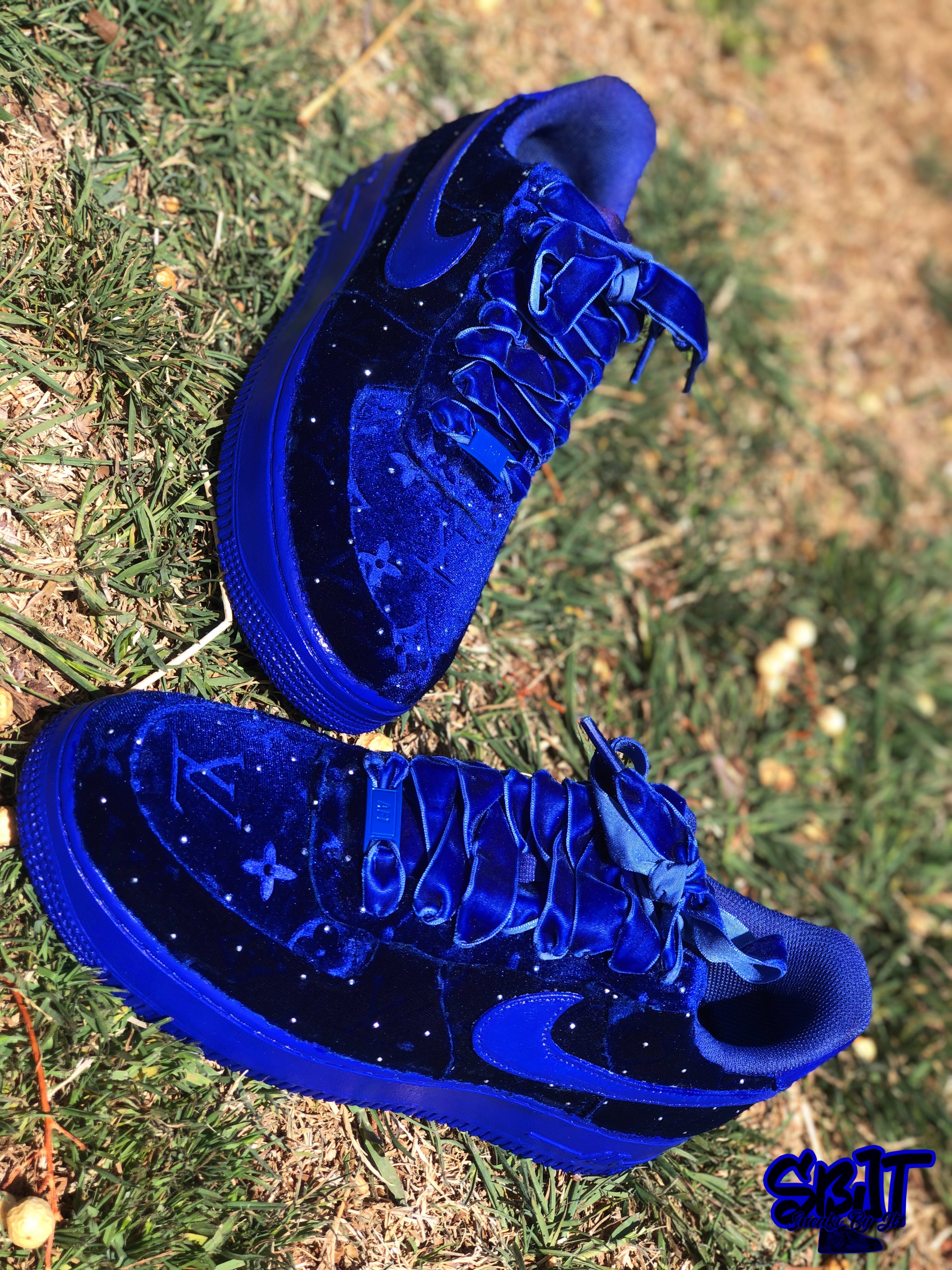Blue Diamond LV Velvet AF1’s