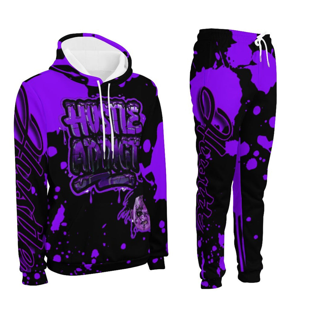 purple splatt hustle addict jogger set