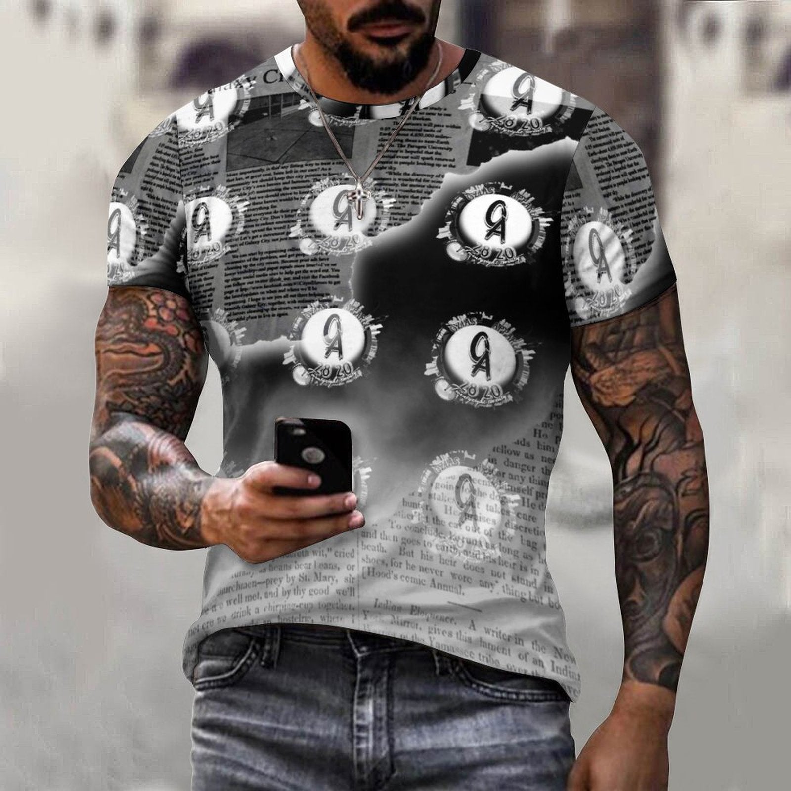 ozias grey wolf cotton shirt