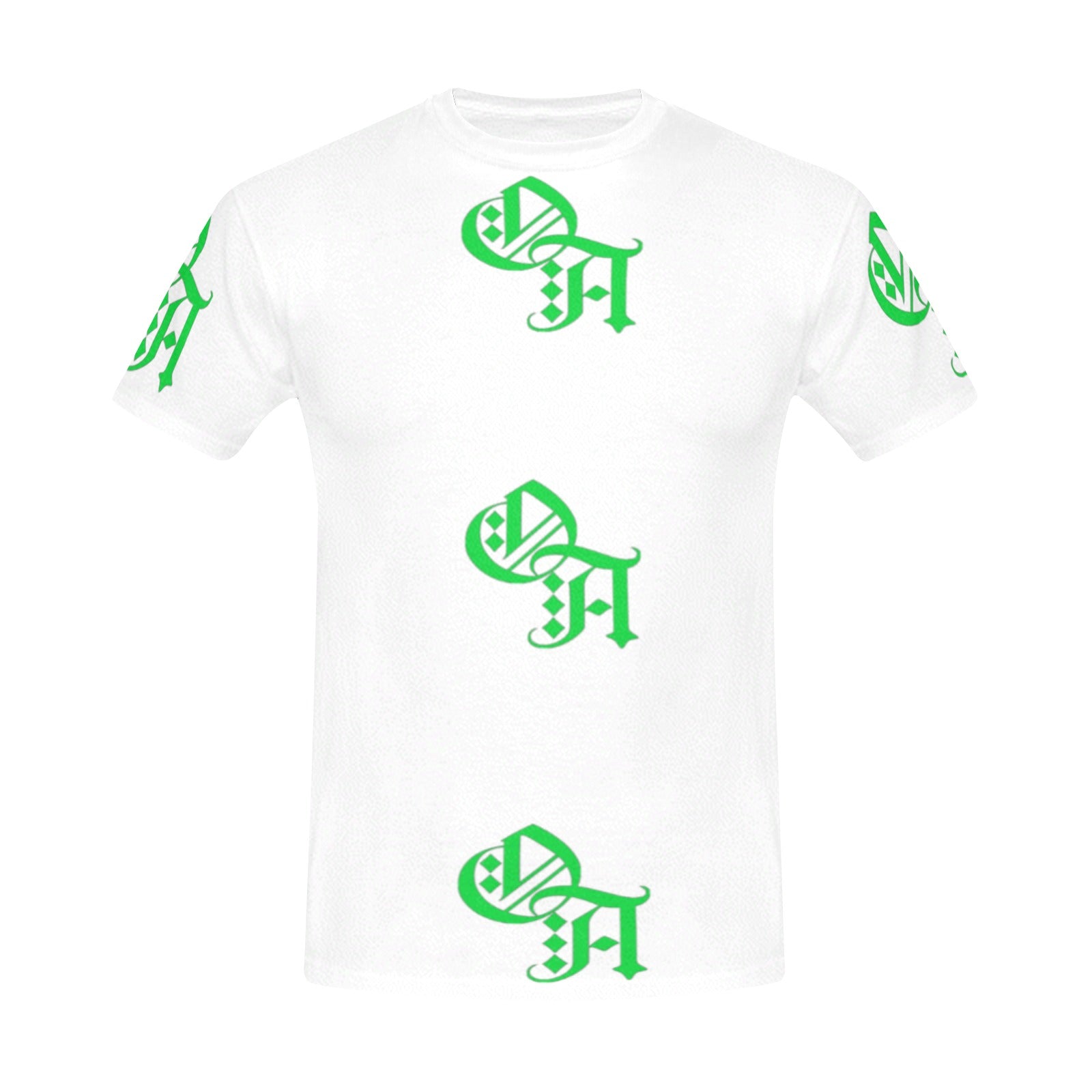 white and green oa shirt