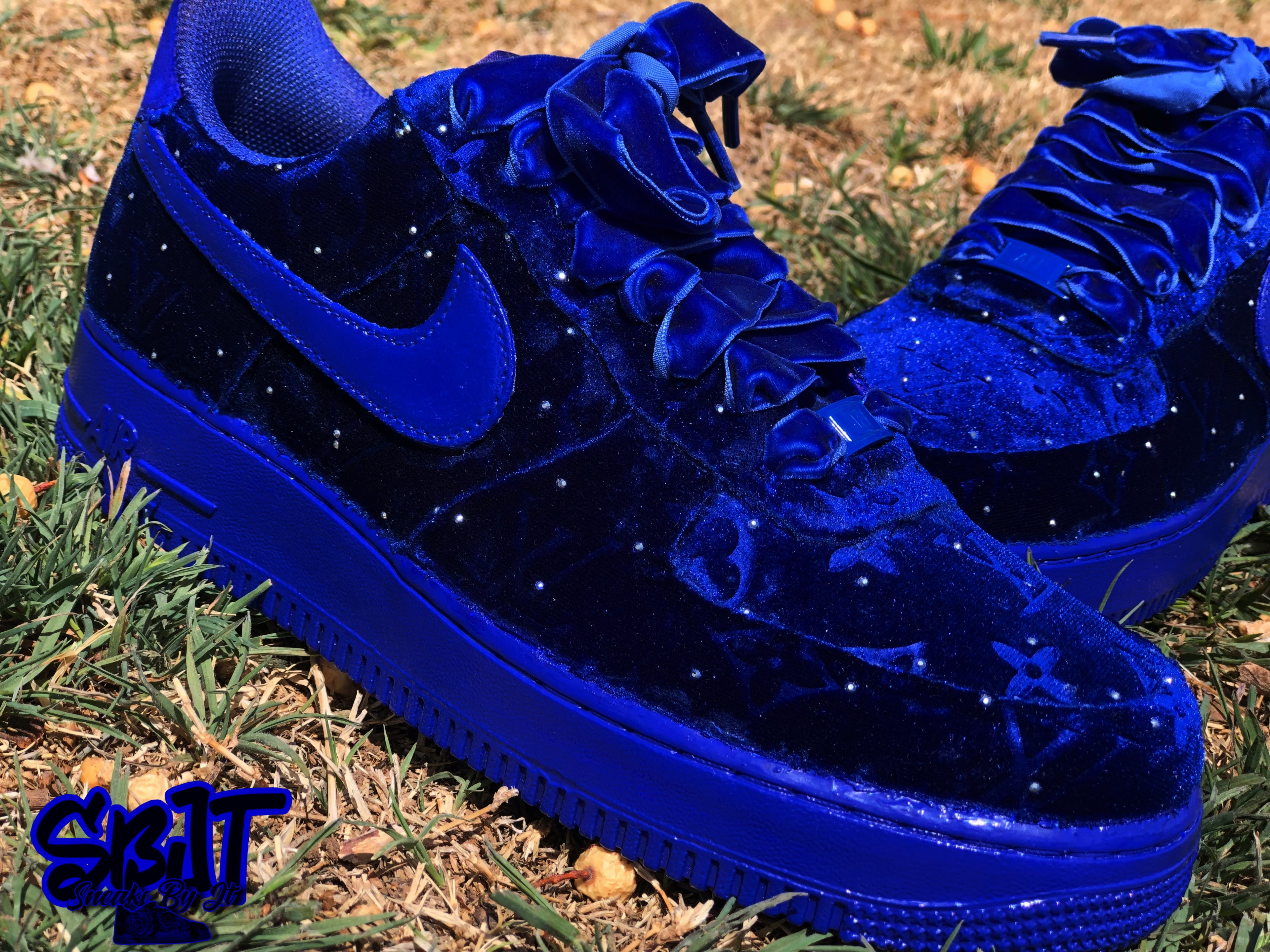 Blue Diamond LV Velvet AF1’s
