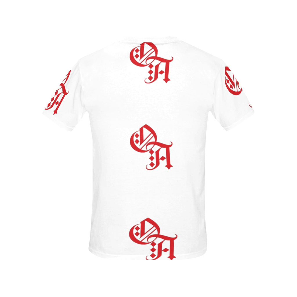 white and red oa shirt