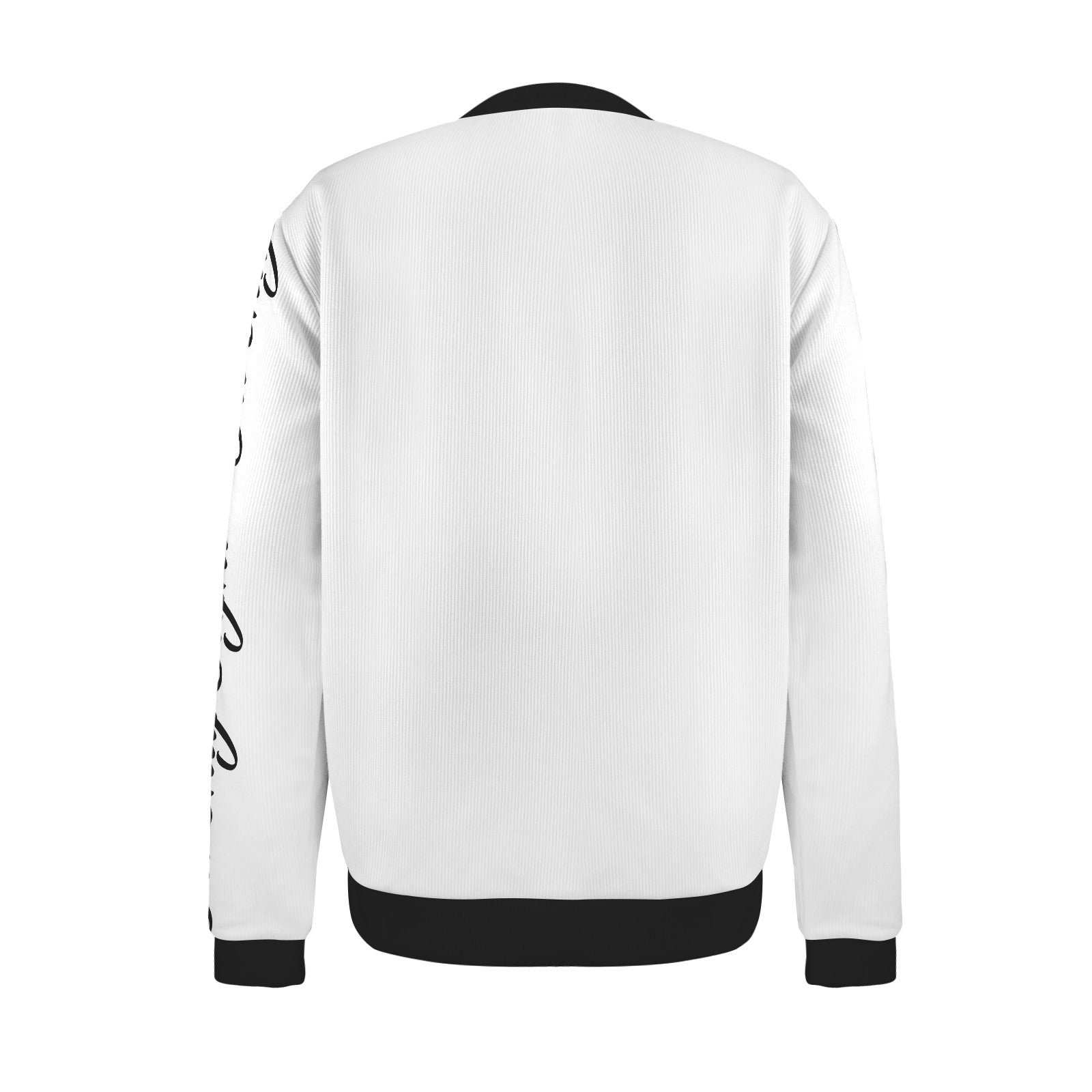 white and black humble sweater