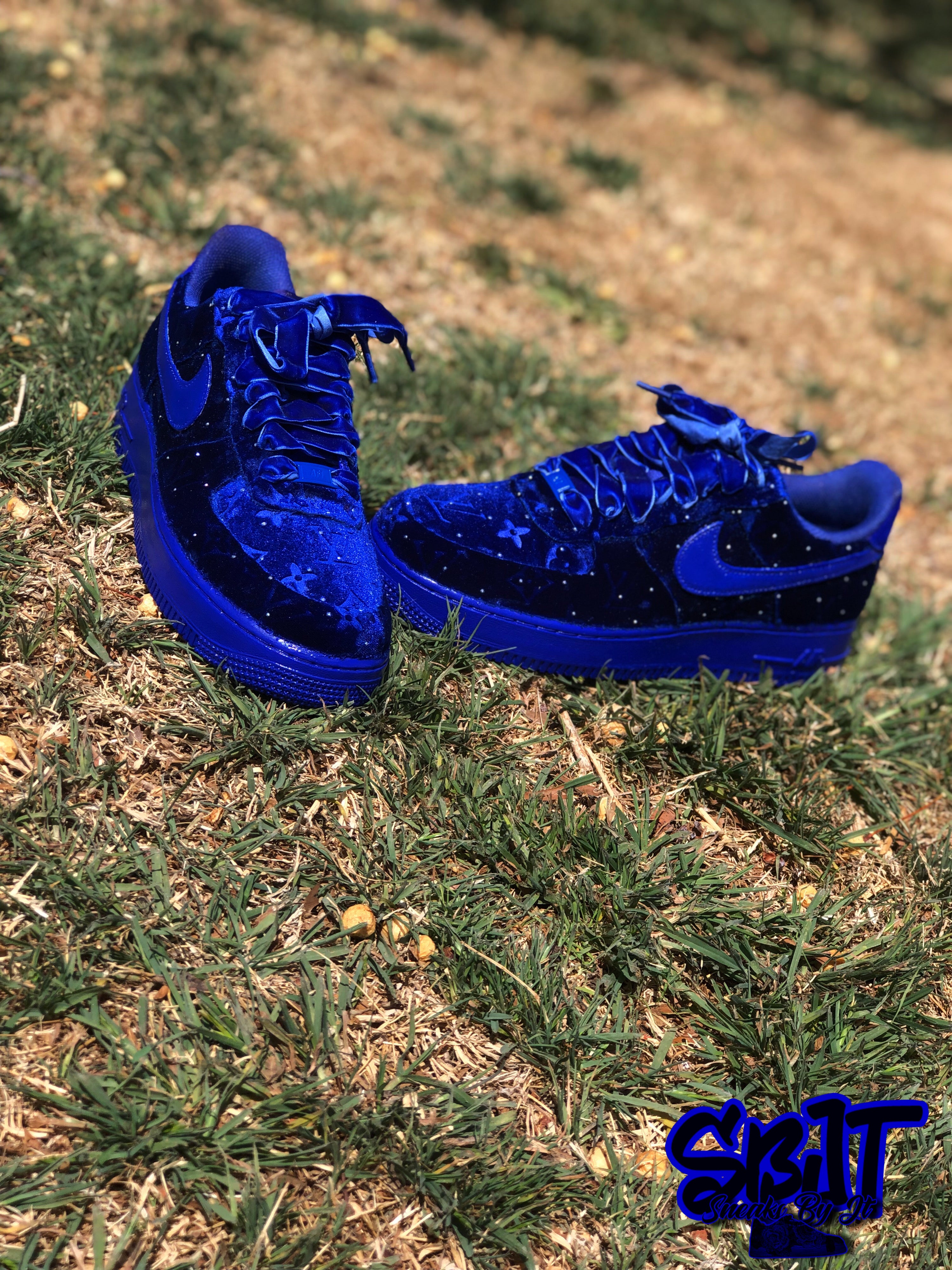 Blue Diamond LV Velvet AF1’s