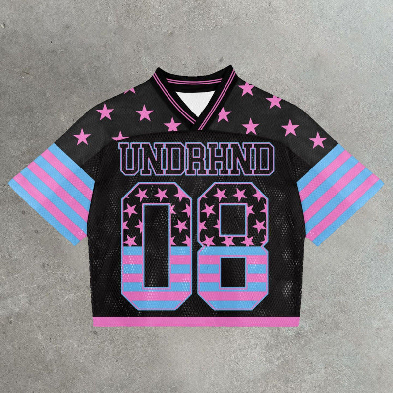 T-shirt mesh short-sleeved quick-drying men's football jersey pod1776 printed patriotic TK