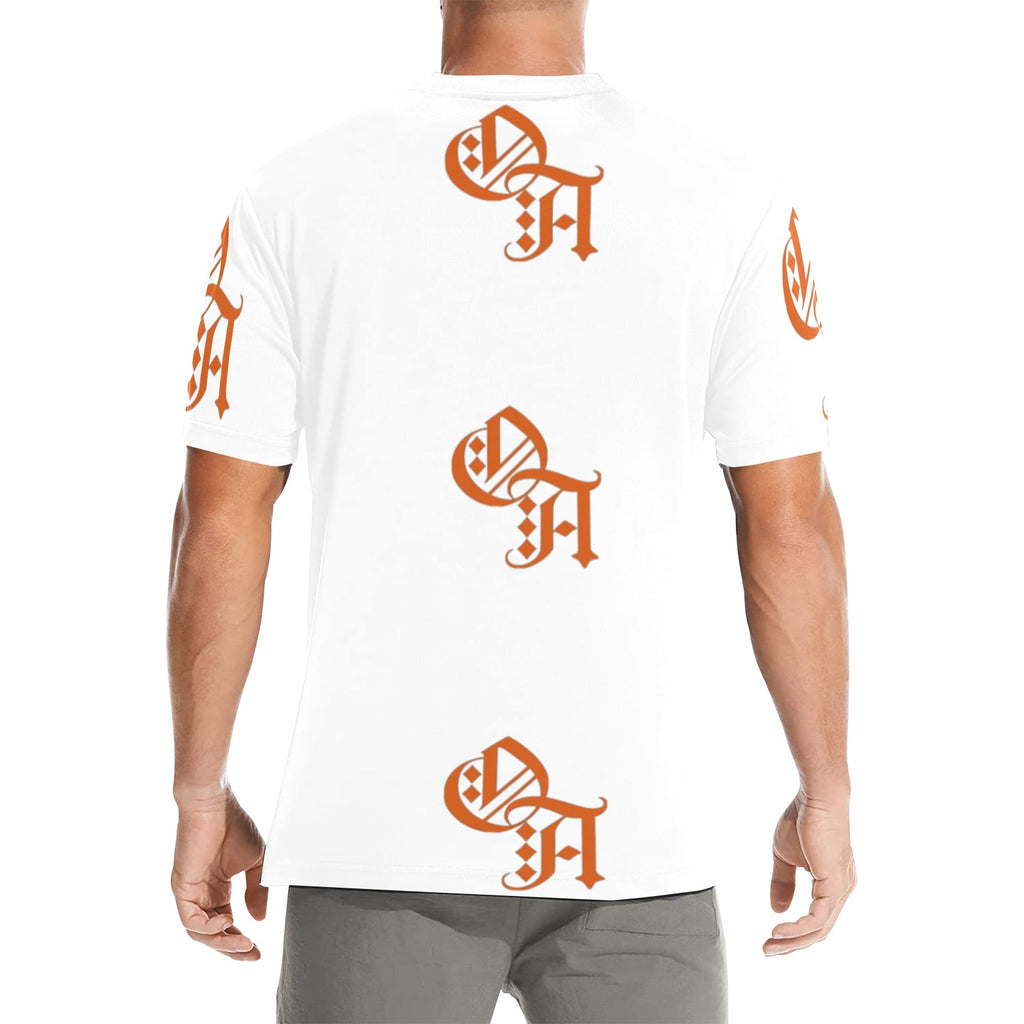 white and orange oa shirt