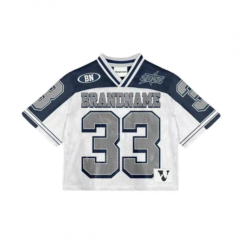 T-shirt mesh short-sleeved quick-drying men's football jersey pod1776 printed patriotic TK