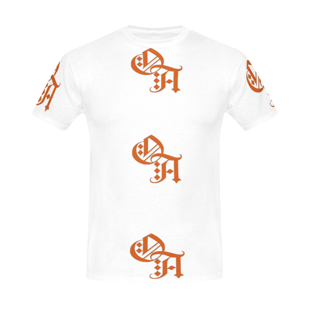 white and orange oa shirt