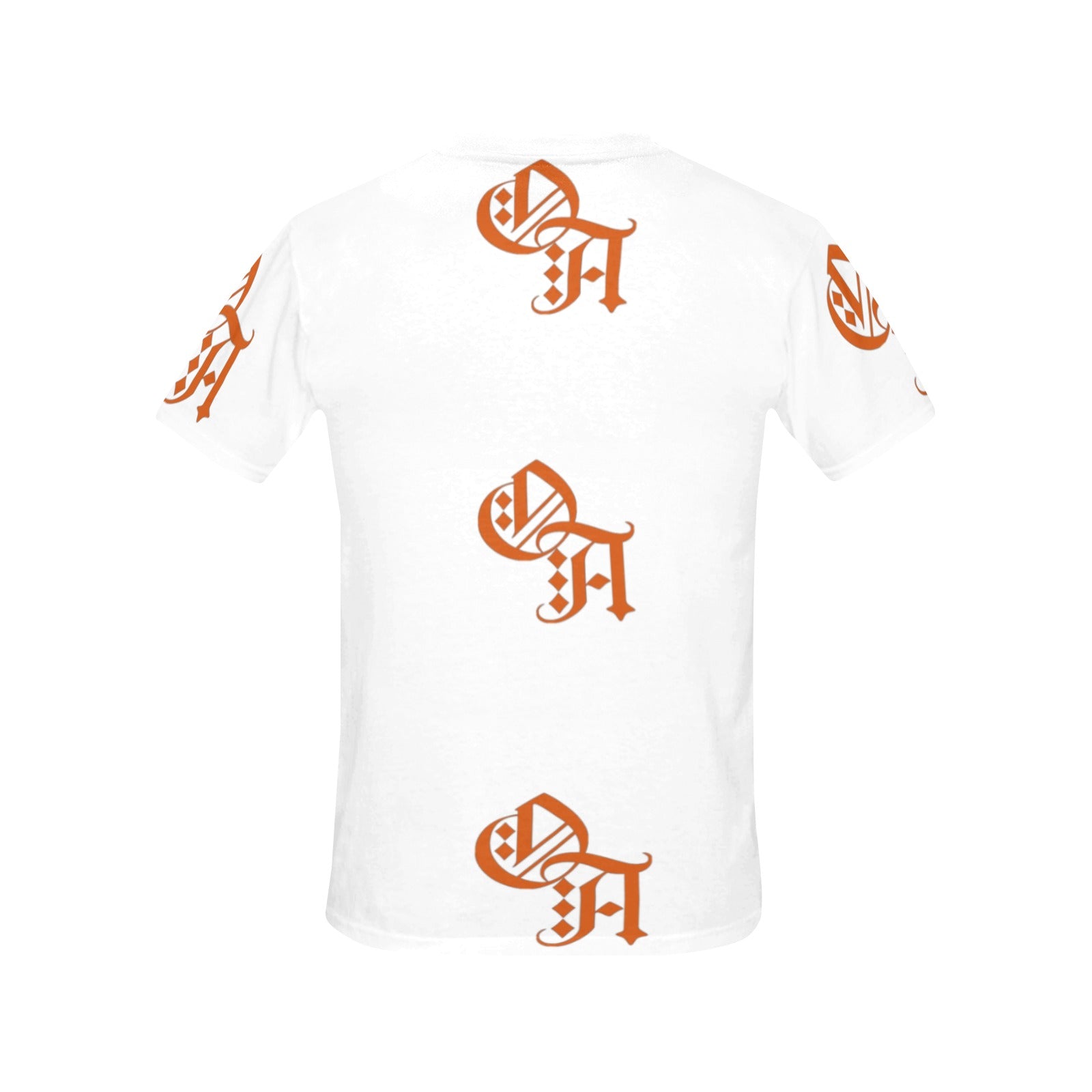 white and orange oa shirt