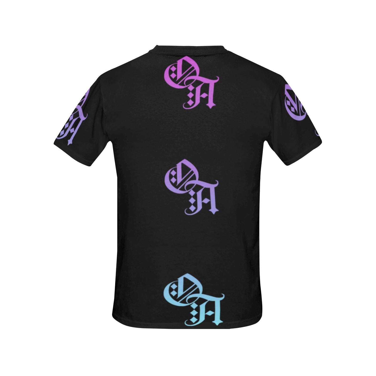 black and tri-color gradient oa shirt