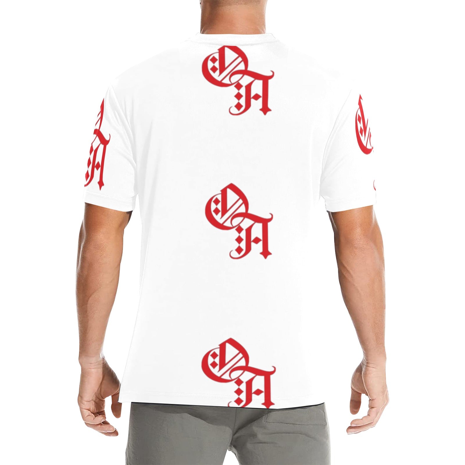 white and red oa shirt