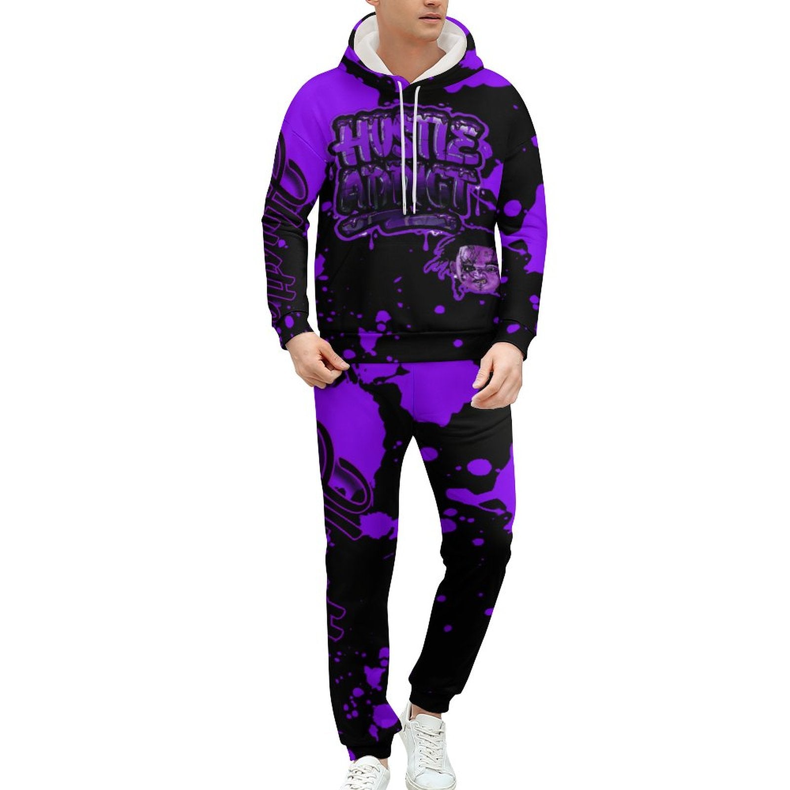purple splatt hustle addict jogger set