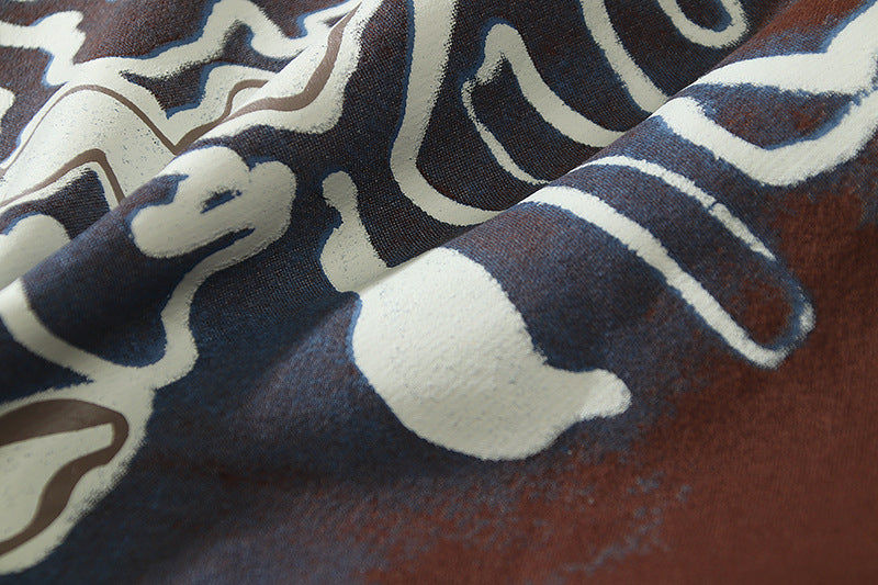 Cross border source New European and American fashion hip hop ins Skeleton hoodie zipper fleece jacket for autumn/winter 2021