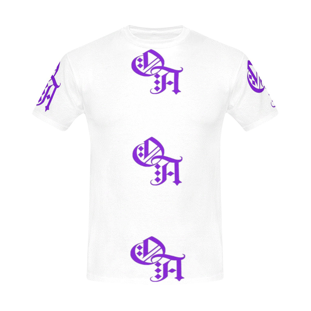 white and purple oa shirt