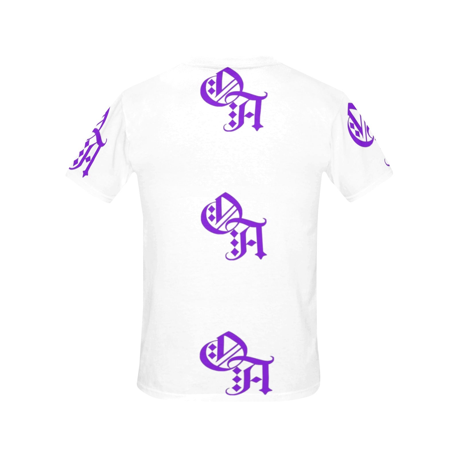 white and purple oa shirt