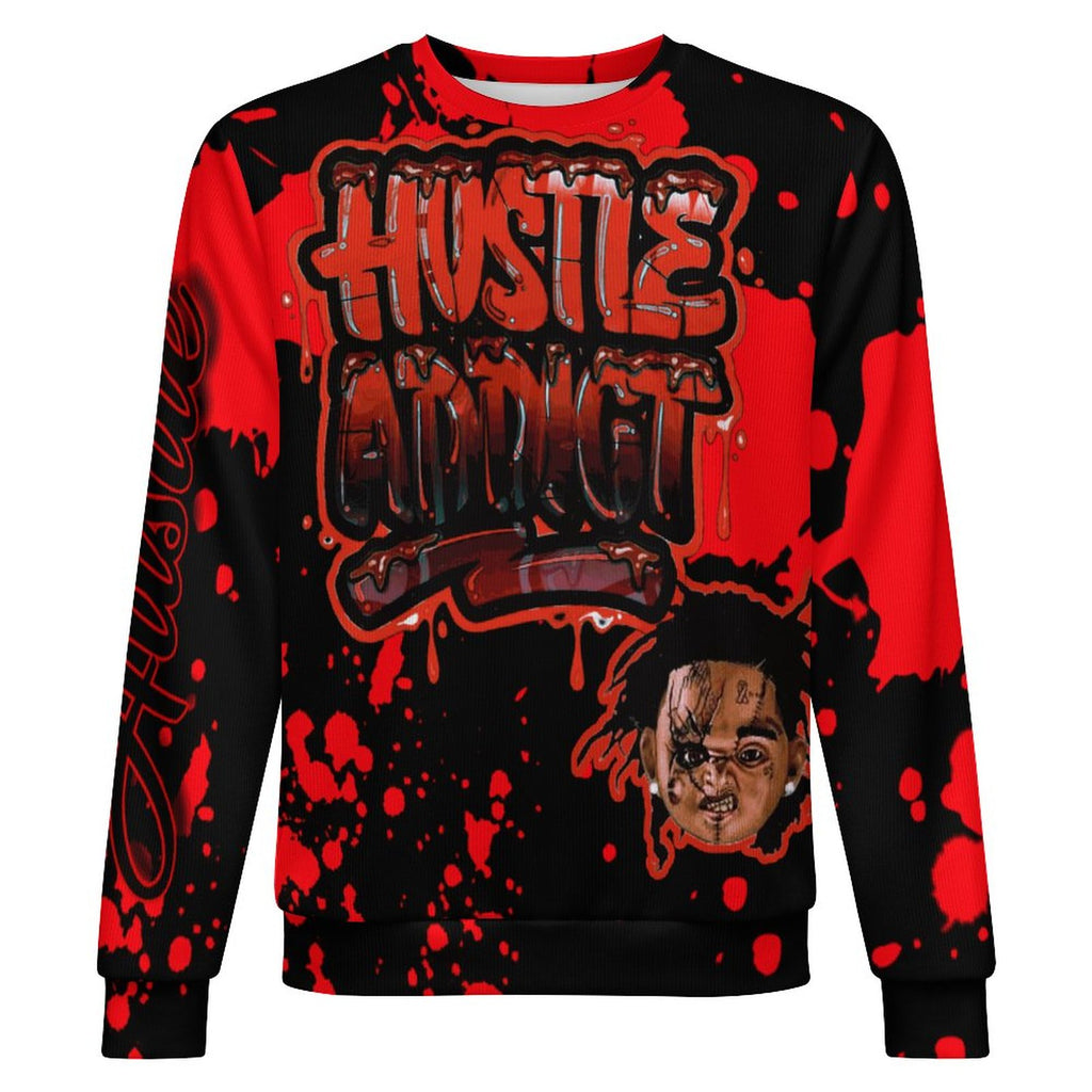 red splatt hustle addict sweater
