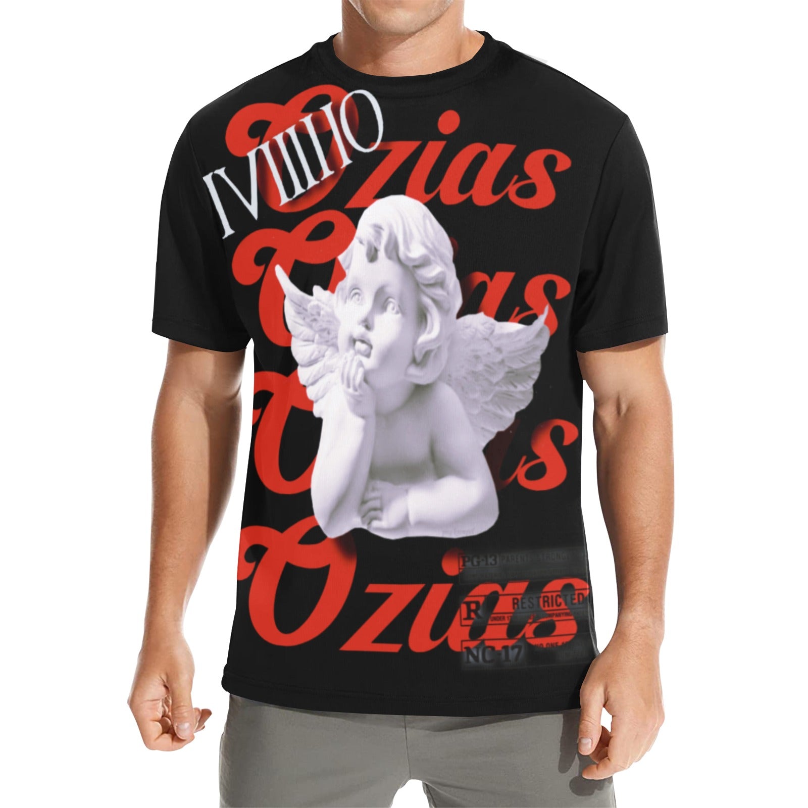 blck and red ozias angel shirt