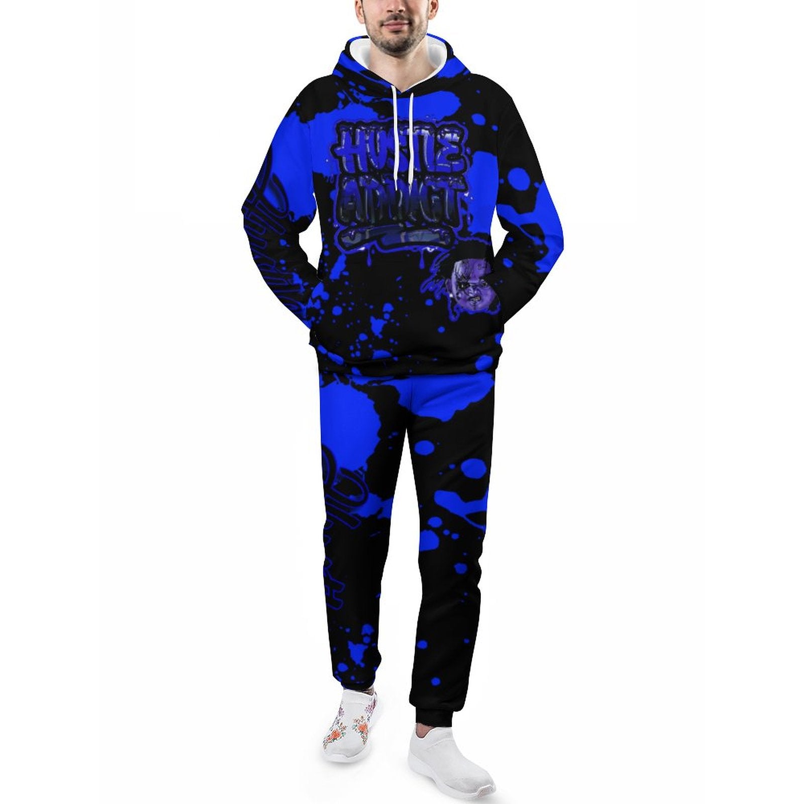 blue splatt hustle addict jogger set