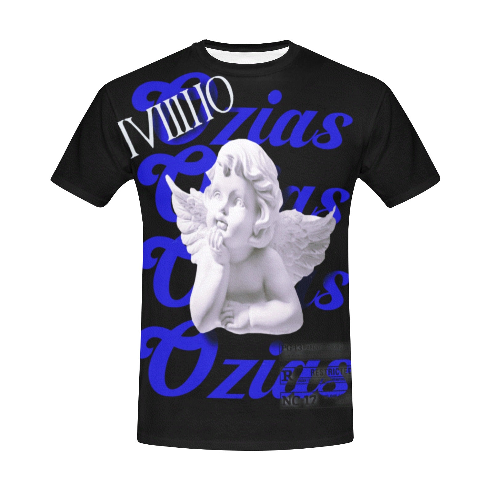 blck and blue ozias angel shirt